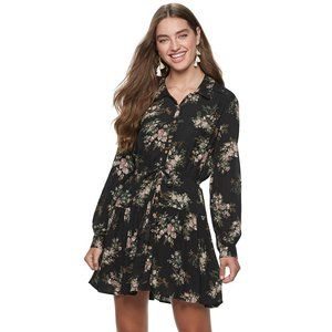 American Rag Floral Button Front Shirt Dress